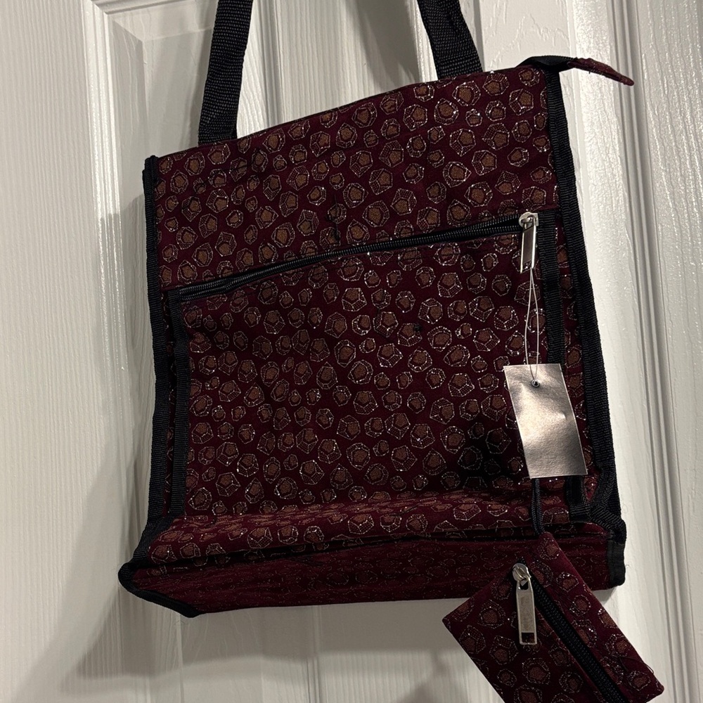 Elegant Burgundy New Tote Bag